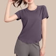 thumbnail image 1 of Karight Womens Short Sleeve Workout T-Shirt Crew Neck Raglan Sleeve Curved Hem Moisture-Wicking Athletic Tops, 1 of 5