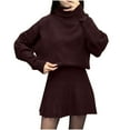thumbnail image 1 of Karight Womens Skirt 2 Piece Sweater Set Long Sleeve Crewneck Sweaters Pleated Mini Skirt Knit Lounge Sets, 1 of 8
