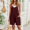 thumbnail image 1 of Karight Womens Summer Casual Loose Rompers Athletic Sleeveless Stretchy Short Overalls Jumpsuits with Pockets, 1 of 2