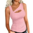 thumbnail image 1 of Karight Womens Summer Cutout Tank Tops Sleeveless Shirts Ribbed Tanks Slim Fitted Y2K Basic Tee Shirt, 1 of 5