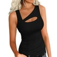 thumbnail image 1 of Karight Womens Summer Cutout Tank Tops Sleeveless Shirts Ribbed Tanks Slim Fitted Y2K Basic Tee Shirt, 1 of 5