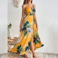 thumbnail image 1 of Karight Womens Summer Maxi Dress Vacation Floral Spaghetti Strap Trendy Casual Boho Split Beach Long Flowy Sundress, 1 of 6