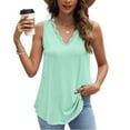 thumbnail image 1 of Karight Womens Summer Tank Tops Loose Fit Lace V Neck Sleeveless Tops Shirts Dressy Casual Flowy, 1 of 5