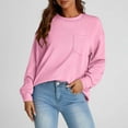thumbnail image 1 of Karight Womens Sweatshirt Casual Lightweight Soft Crew Neck Loose Tops with Pocket, 1 of 7