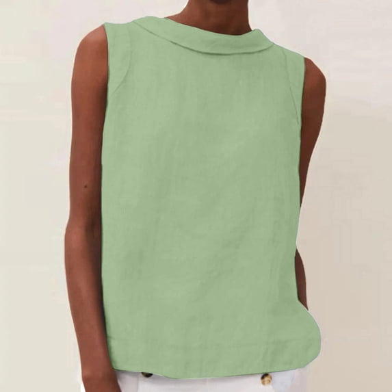 Karight Womens Tank Tops Loose Fit Casual Flowy Round Neck Trendy Sleeveless Summer Tops Clothes Outfits