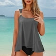 thumbnail image 1 of Karight Womens Tankini Swimsuits 2 Piece Bathing Suit Flowy Ruffle Tankini Tops with Swim Shorts, 1 of 7