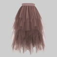 thumbnail image 1 of Karight Womens Tulle Skirt A Line Tutu Maxi Skirt High Waisted Fairy Skirts Flowy Bubble Skirt Layered Tiered Midi Skirts, 1 of 3