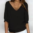 thumbnail image 1 of Karight Womens V-Neck Batwing Sleeve Knit Sweater, Loose Fit Dolman Sleeve Pullover with Ribbed Hem, 1 of 6