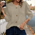 thumbnail image 1 of Karight Womens V Neck Long Sleeve Sweaters Fall Knit Ribbed Button Down Sweater Pullovers Casual Dressy Tunic Outfits, 1 of 7