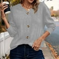 thumbnail image 1 of Karight Womens V Neck Long Sleeve Sweaters Fall Knit Ribbed Button Down Sweater Pullovers Casual Dressy Tunic Outfits, 1 of 7