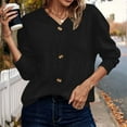 thumbnail image 1 of Karight Womens V Neck Long Sleeve Sweaters Fall Knit Ribbed Button Down Sweater Pullovers Casual Dressy Tunic Outfits, 1 of 7