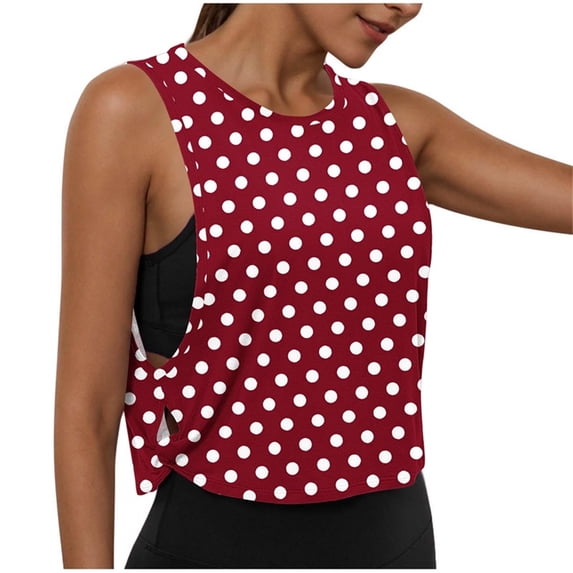 Karight Womens Workout Tank Crop Sports Shirt Loose Fit Sleeveless Yoga Running Tops Going Out Top