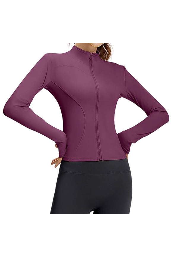 Workout Jackets for Women, Full Zip Slim Fit Lightweight Athletic Running Sports Track Jacket with Pockets