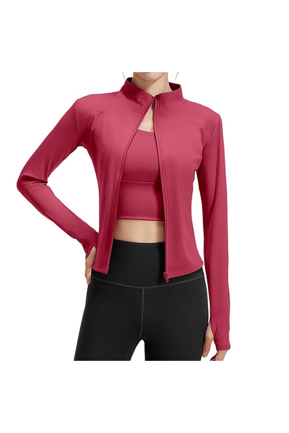 Workout Jackets for Women, Full Zip Slim Fit Lightweight Athletic Running Sports Track Jacket with Pockets