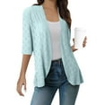 thumbnail image 1 of Karight ightweight Summer Cardigan for Women Spring Netted Knit Ruffle Half Sleeve Kimono Cover Ups, 1 of 6