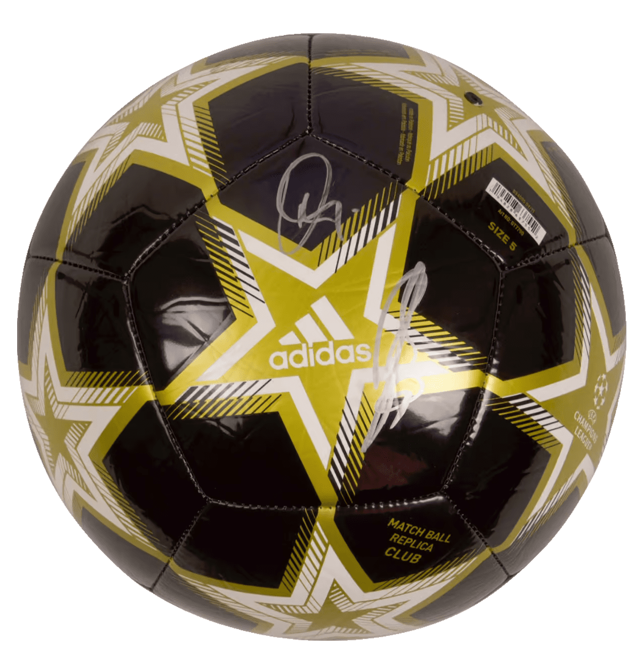 Karim Benzema & Vinicius Jr Signed UCL Soccer Ball with Beckett COA
