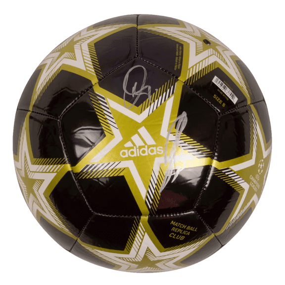 Karim Benzema & Vinicius Jr Signed UCL Soccer Ball with Beckett COA