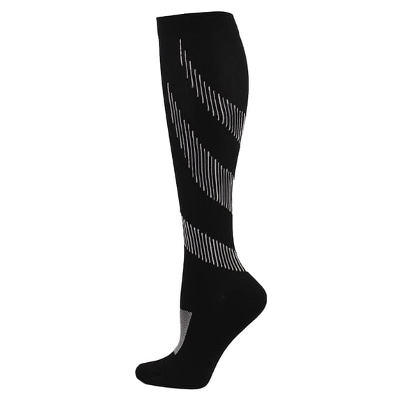Karimi No Show Socks Unisex Diagonal Stripe Knee High Compression Socks, Gradient Pattern Stretch Calf Socks Compression Socks for Women