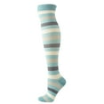 thumbnail image 1 of Karimi Womens Socks Unisex Striped Knee High Compression Socks, Colorful Rainbow Horizontal Stripe Long Socks, Stretch Knit Calf Socks Compression Socks for Women, 1 of 2
