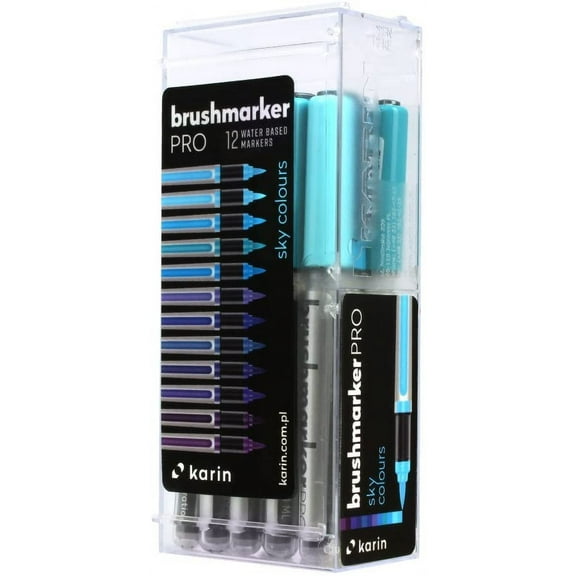 Karin Brushmarkers Pro Markers and Sets - Set of 12, Sky Colors