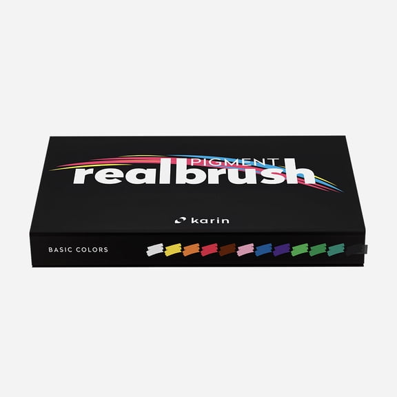 Karin Realbrush Pigment Markers - Basic Colors, Set of 12