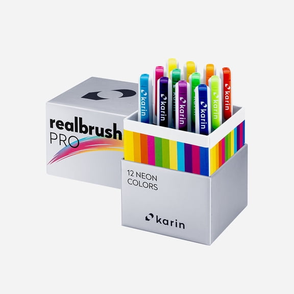 Karin Realbrush Pro Markers - Neon Colors, Set of 12