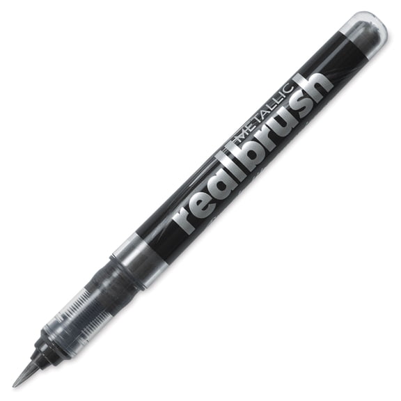 Karin Realbrush Metallic Marker - Black 8510, 4 mm, Brush Tip