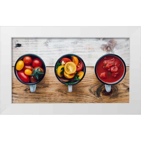 Karina, Aleksandrova 14x10 White Modern Wood Framed Museum Art Print Titled - Foodprocess 2- Homemade Tomato Sauce