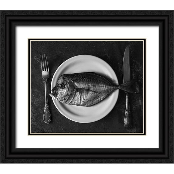 Karina, Aleksandrova 24x20 Black Ornate Wood Framed with Double Matting Museum Art Print Titled - Dish Of The Day...