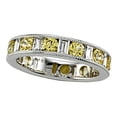 thumbnail image 1 of Karina B� Baguette Diamond and Round Yellow Sapphire Eternity Band With Milgrain, 1 of 8