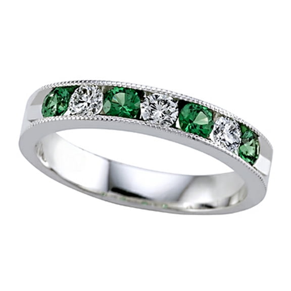 Karina B� Diamond and Tsavorite Band With Milgrain