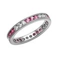 thumbnail image 1 of Karina B� Genuine Pink Sapphire Eternity Band With Millgrain, 1 of 9