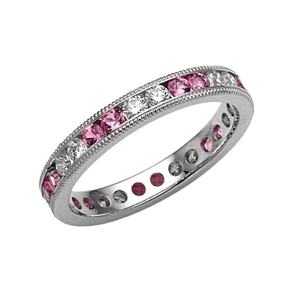 Karina B� Pink Sapphire Eternity Band With Millgrain