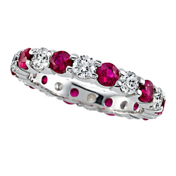 Karina B� Round Diamond and Ruby Eternity Band