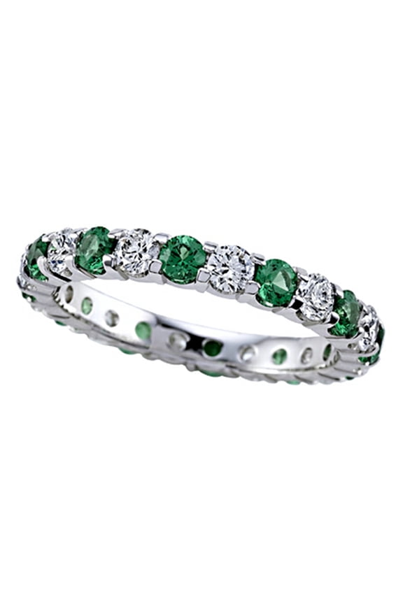 � Round Diamond and Tsavorite Eternity Band