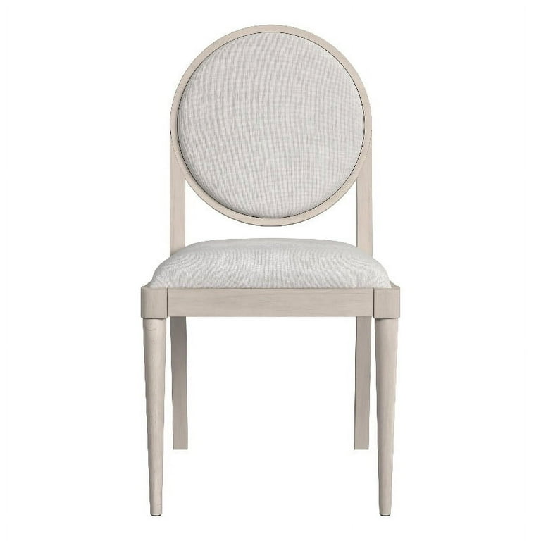 Karina Dining Chair in Off White Fabric and Wood