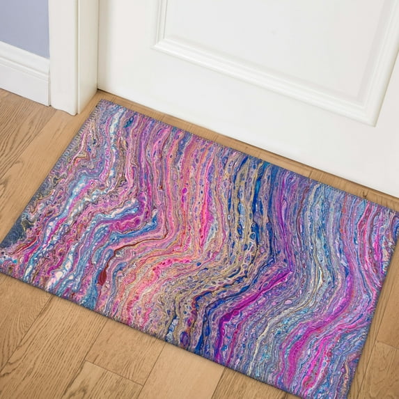 Karina Multi-color Contemporary Artistic Color Splash 1'8" x 2'6" Non-Skid Accent Rug