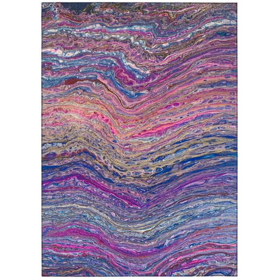 Karina Multi-color Contemporary Artistic Color Splash 3' x 5' Non-Skid Area Rug