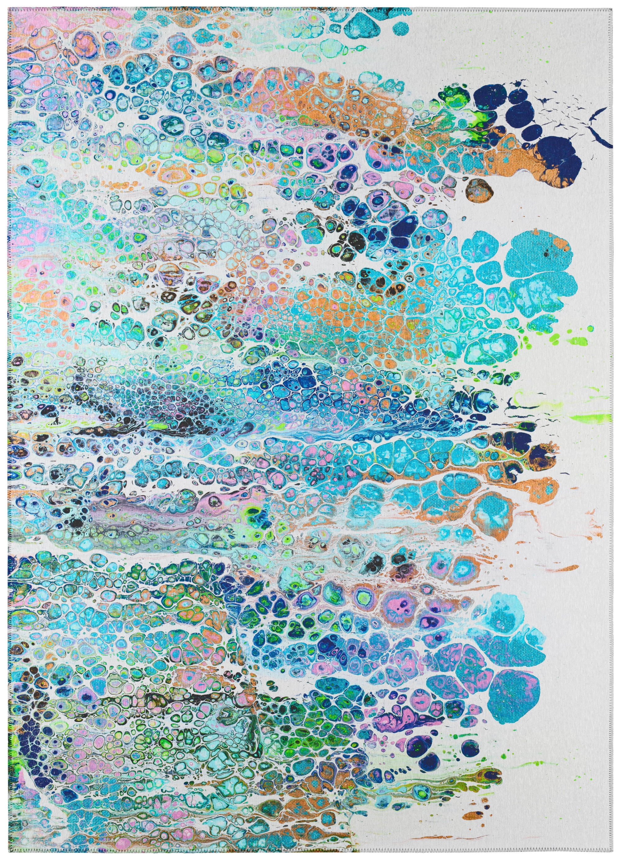 Karina Multi-color Contemporary Artistic Color Splash 9' x 12' Non-Skid ...