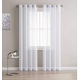 thumbnail image 1 of Karina Semi-Sheer Window Treatments Elegant Grommet Curtain Panels For Any Room (54" W x 63" L, White), 1 of 4