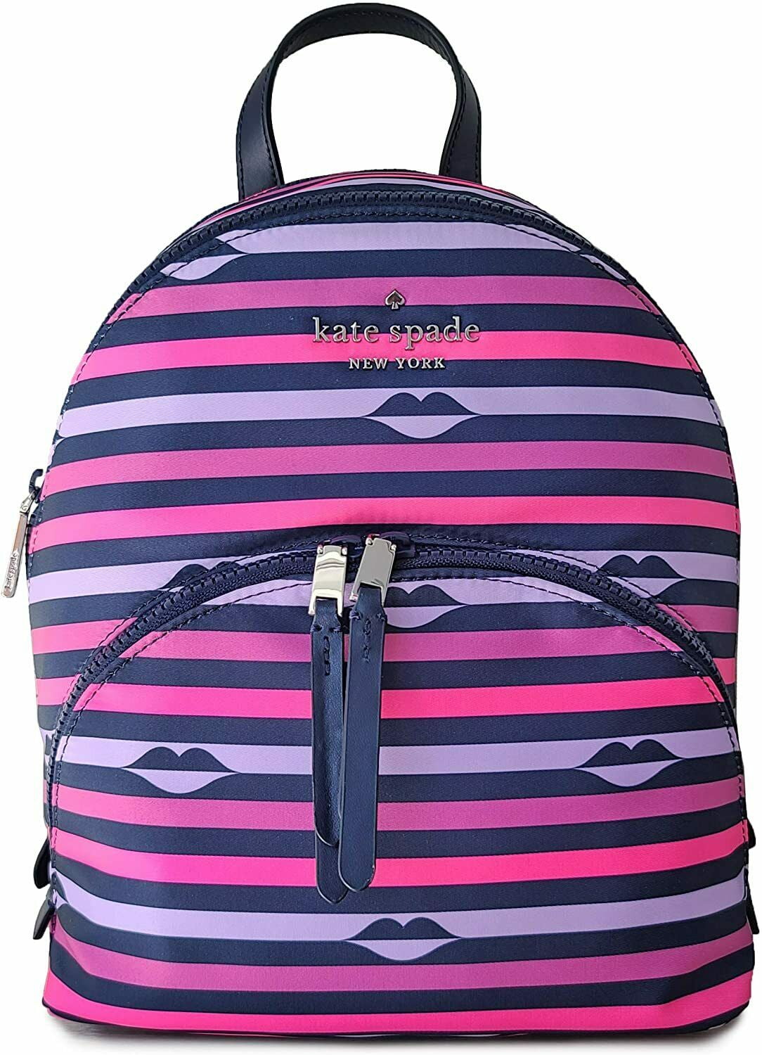 Kate Spade New York Women's Nylon Karissa Lip Print Medium Backpack (Pink Multi)