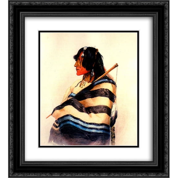 Karl Bodmer 2x Matted 20x22 Black Ornate Framed Art Print 'Kiasax [ Bear on the Left ]'