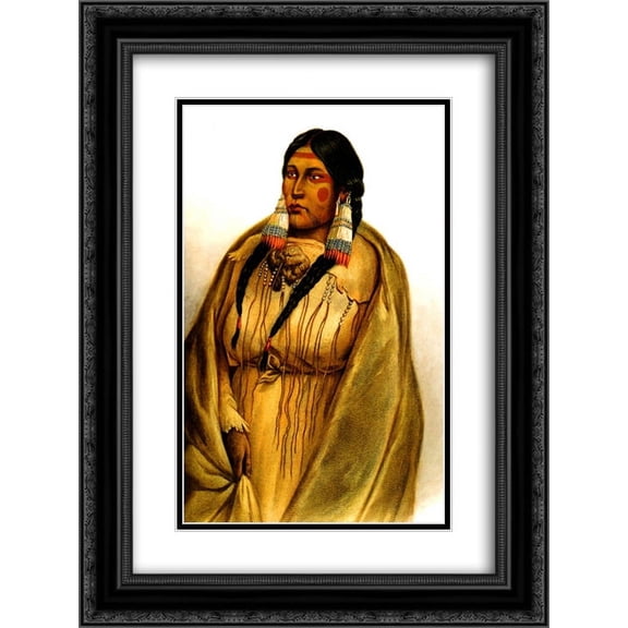 Karl Bodmer 2x Matted 20x24 Black Ornate Framed Art Print 'Woman of The Cree Tribe'