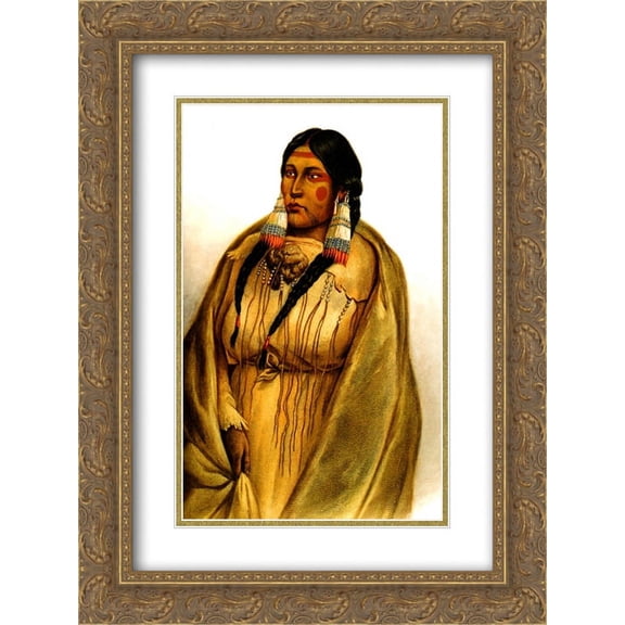 Karl Bodmer 2x Matted 20x24 Gold Ornate Framed Art Print 'Woman of The Cree Tribe'