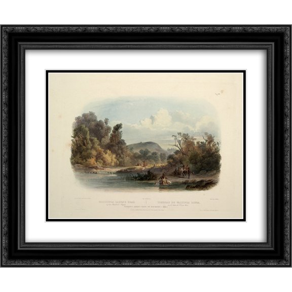 Karl Bodmer 2x Matted 24x20 Black Ornate Framed Art Print 'Washinga Saba's grave on Blackbirds hill, plate 12 from Volume 2 of 'Travels in the Interior of North America''