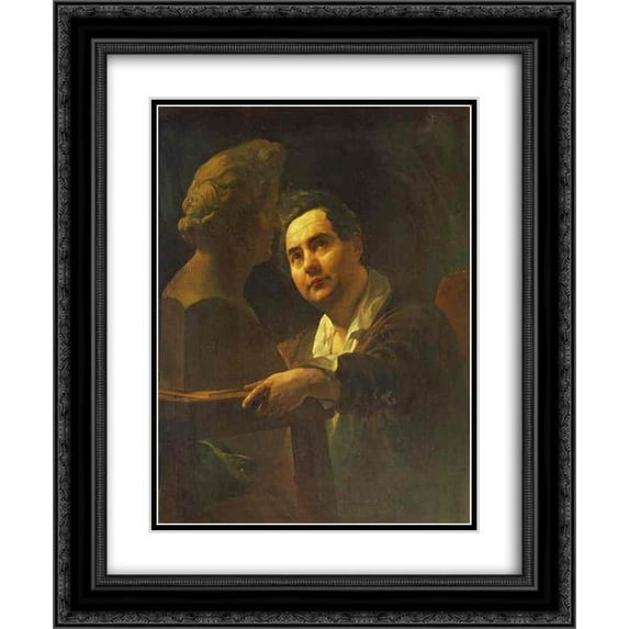 Karl Bryullov 2x Matted 20x24 Black Ornate Framed Art Print 'Portrait of Sculptor I. P. Vitaly'