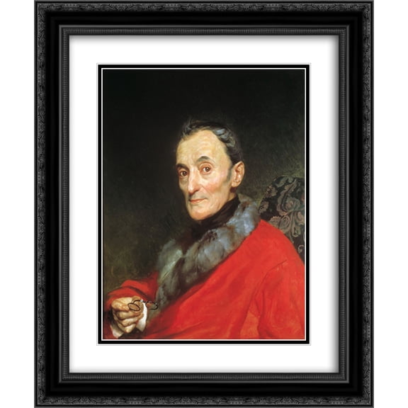 Karl Bryullov 2x Matted 20x24 Black Ornate Framed Art Print 'Portrait of the Archeologist Michelangelo Lanci'