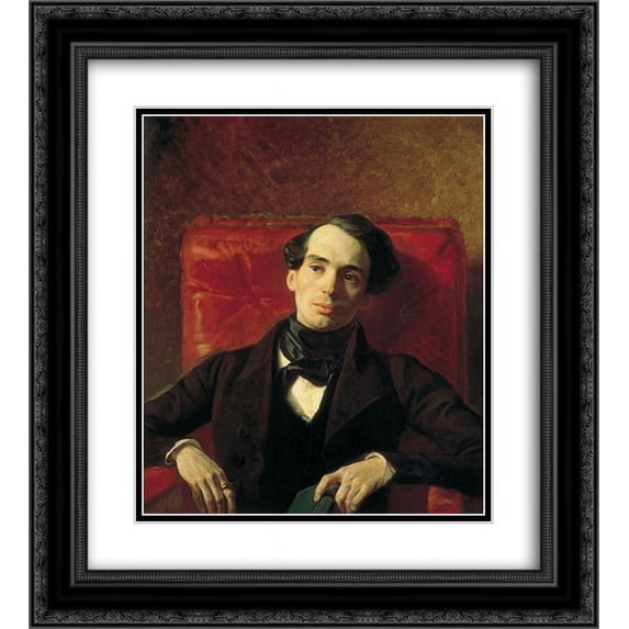 Karl Bryullov 2x Matted 20x24 Black Ornate Framed Art Print 'Portrait of the Poet and Translator A. N. Strugovshchikov'