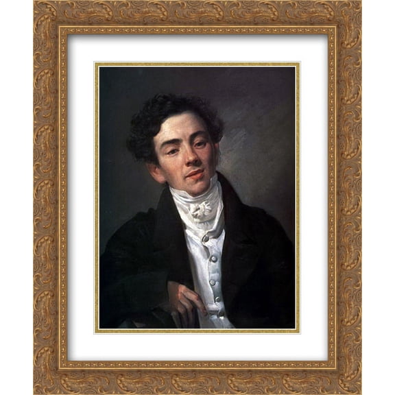 Karl Bryullov 2x Matted 20x24 Gold Ornate Framed Art Print 'Portrait of the Actor A. N. Ramazanov'