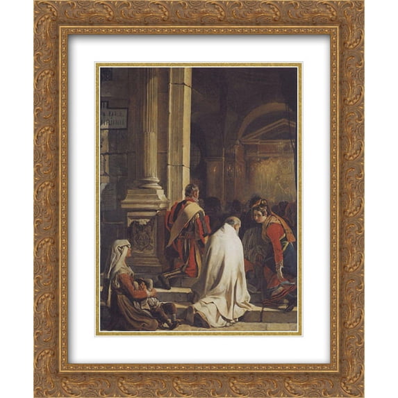 Karl Bryullov 2x Matted 20x24 Gold Ornate Framed Art Print 'Vespers'